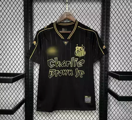 Camisa Santos Charlie Brown Branco e Preto