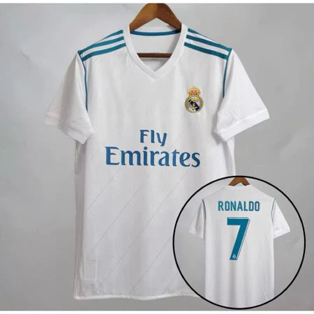 Camisa Real Madrid Retrô 17/18 Cristiano Ronaldo - Home Branca