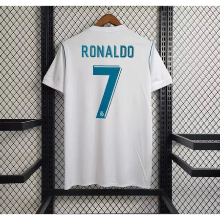 Camisa Real Madrid Retrô 17/18 Cristiano Ronaldo - Home Branca
