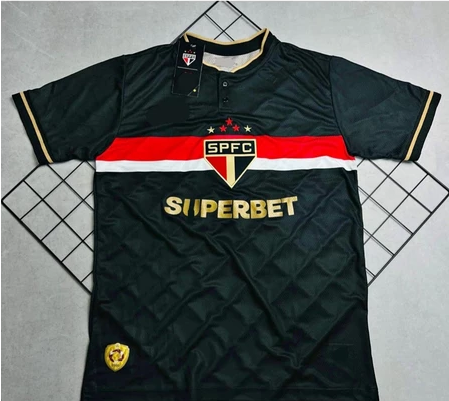 Camisa São Paulo 2025 Preta e Branca